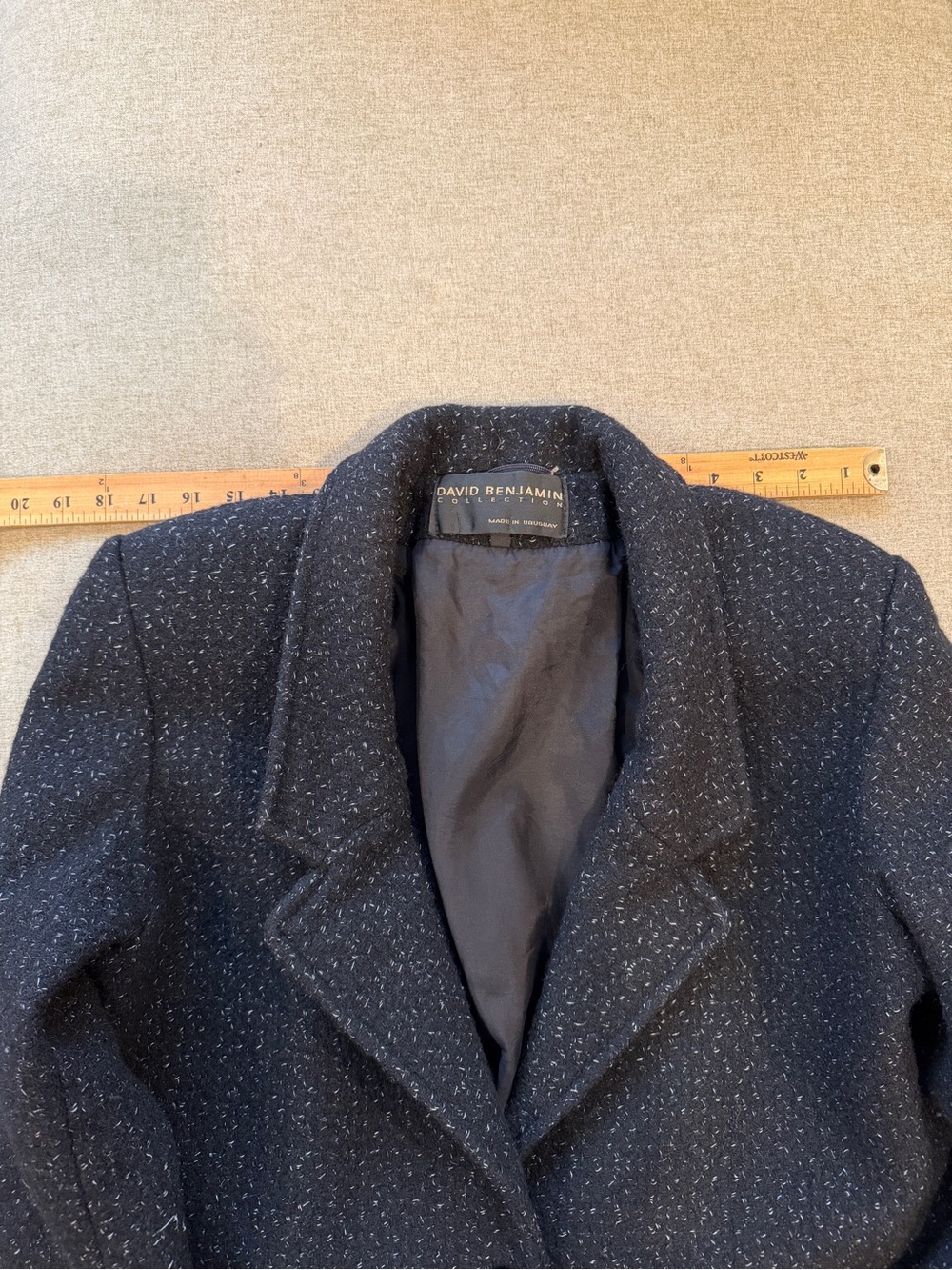 Vintage Classic Black Long Wool Coat - Picture 10 of 13